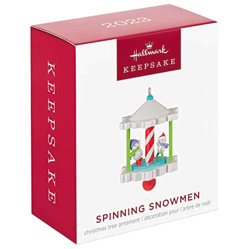 Hallmark Keepsake 1.18" Miniature Christmas Ornament 2023, Spinning Snowmen Mini