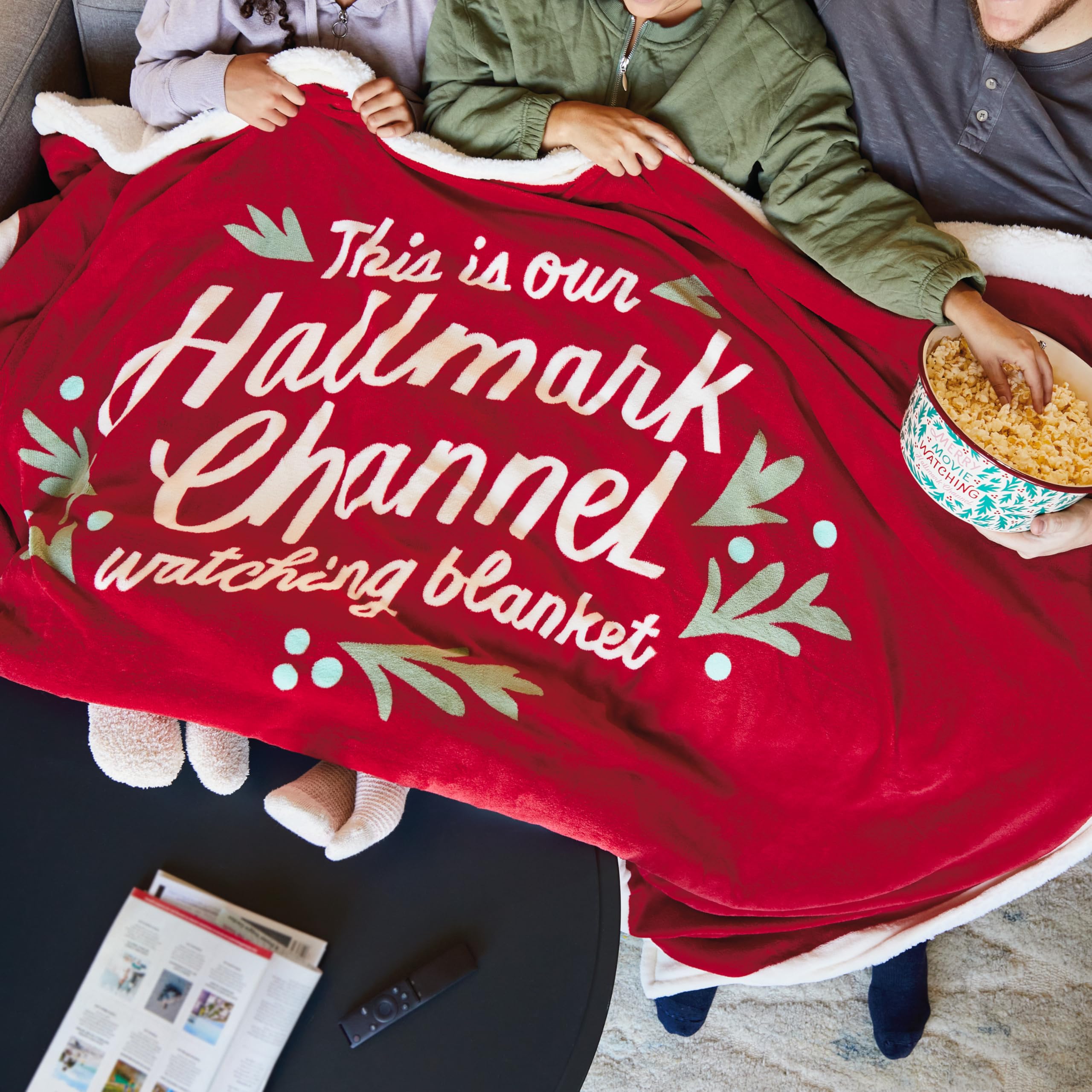 Hallmark Channel Red Oversized Blanket (This is Our Hallmark Channel Watching Blanket) 60" x 80"