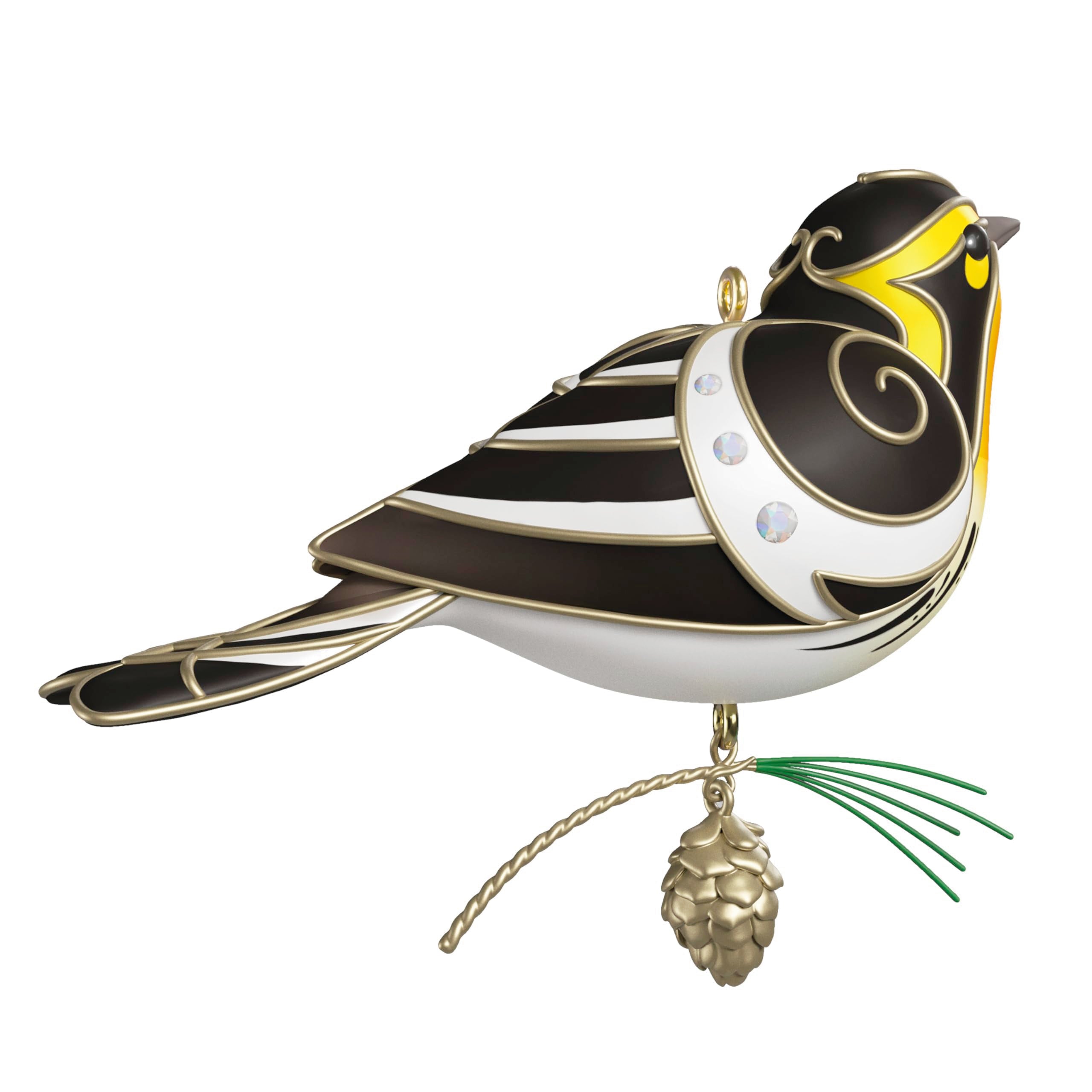 Hallmark Keepsake Christmas Ornament 2025, The Beauty of Birds Blackburnian Warbler, Gifts for Nature Lovers