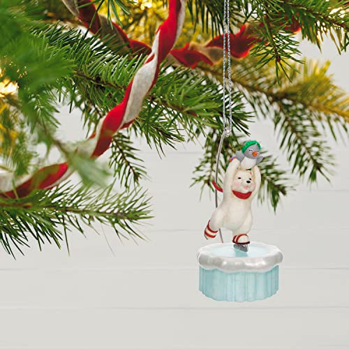 Hallmark Keepsake Christmas Ornament 2023, Skating Snowball and Tuxedo Ornament with Motion, Snowman Gifts