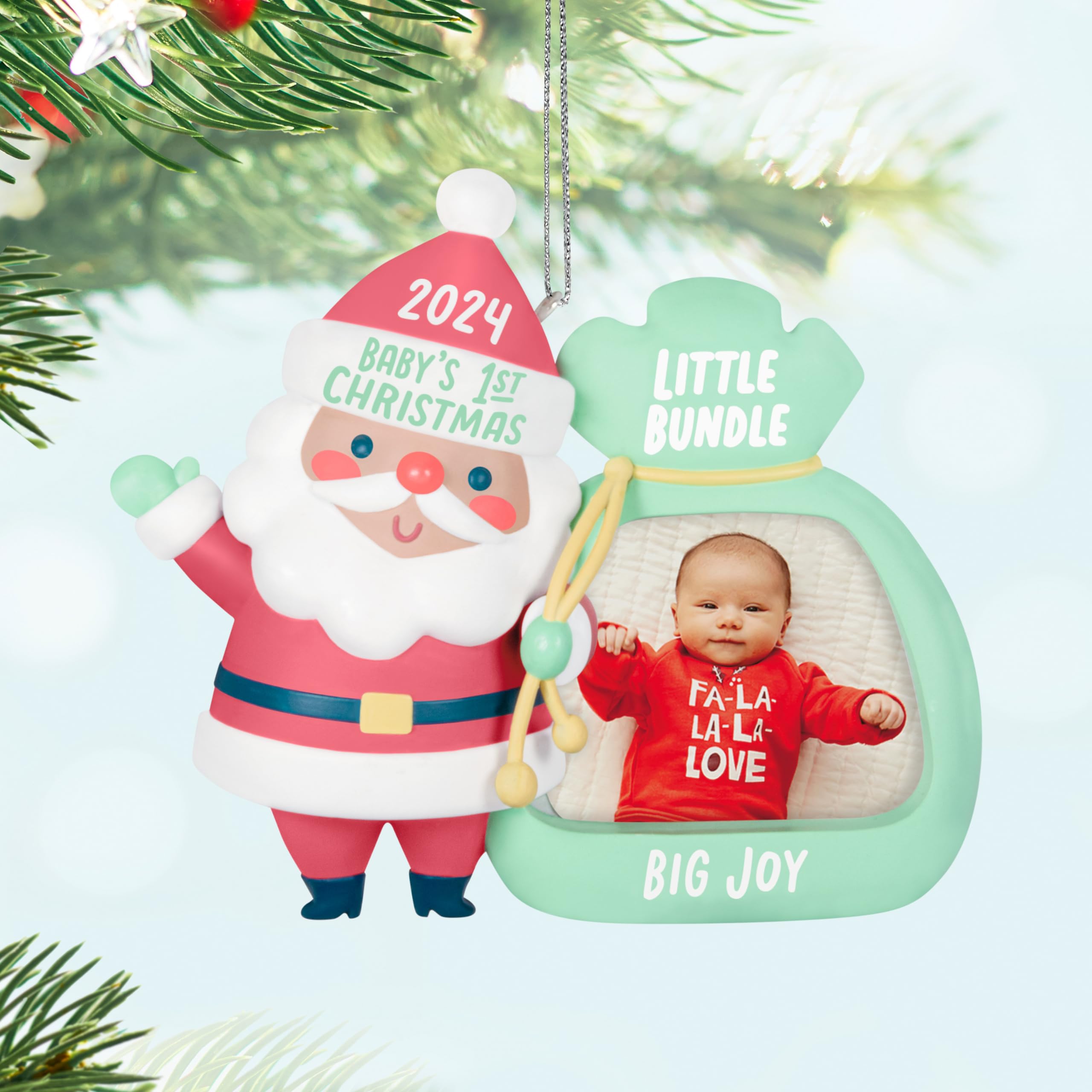 Hallmark Keepsake Christmas Ornament 2024, Little Bundle Big Joy 2024 Photo Frame, Baby Shower Gifts