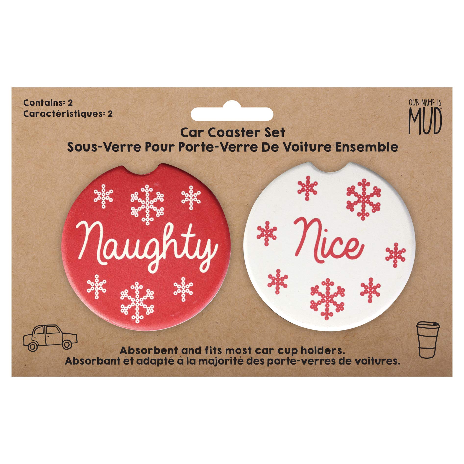 Naughty and Nice Car Coasters