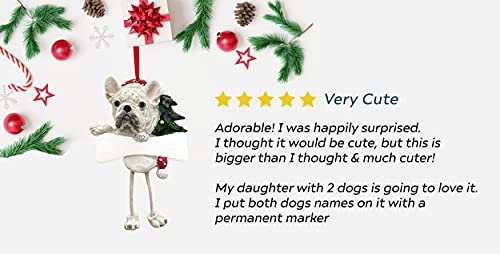 French Bulldog Ornament with Unique "Dangling Legs" Hand Painted and Easily Personalized Christmas Ornament