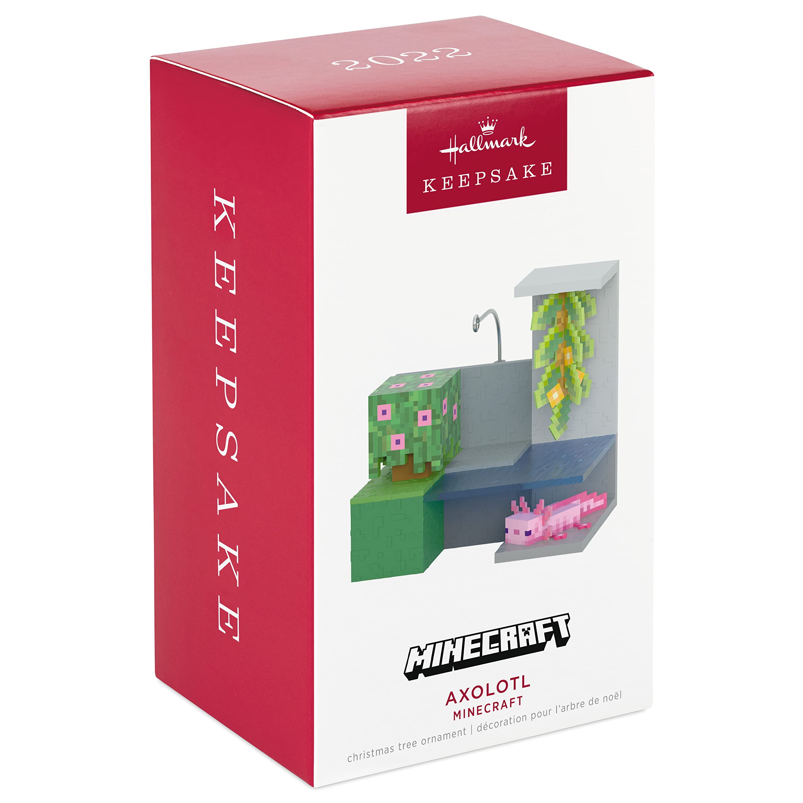 Hallmark Keepsake Plastic Christmas Ornament 2022, Minecraft Axolotl
