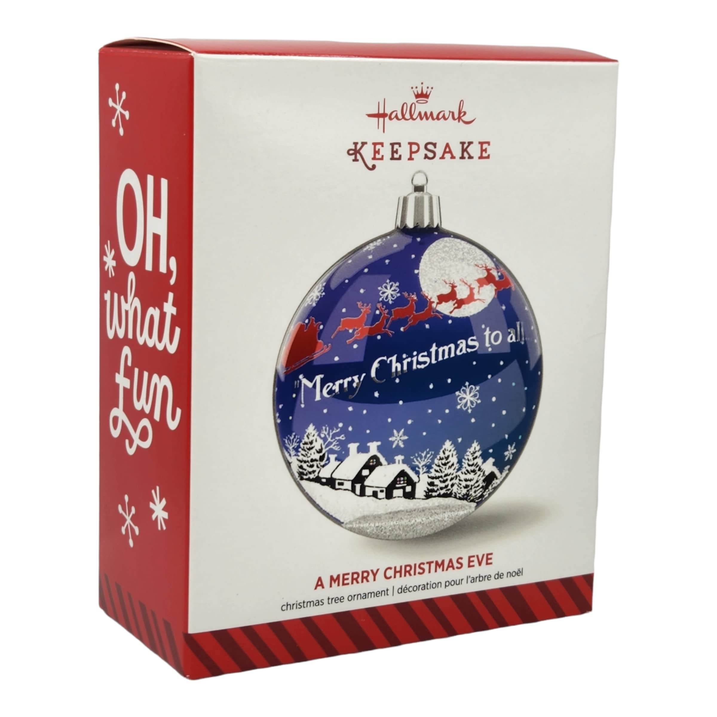 Hallmark Keepsake Ornament "A MERRY CHRISTMAS EVE" Glass Ball 2014