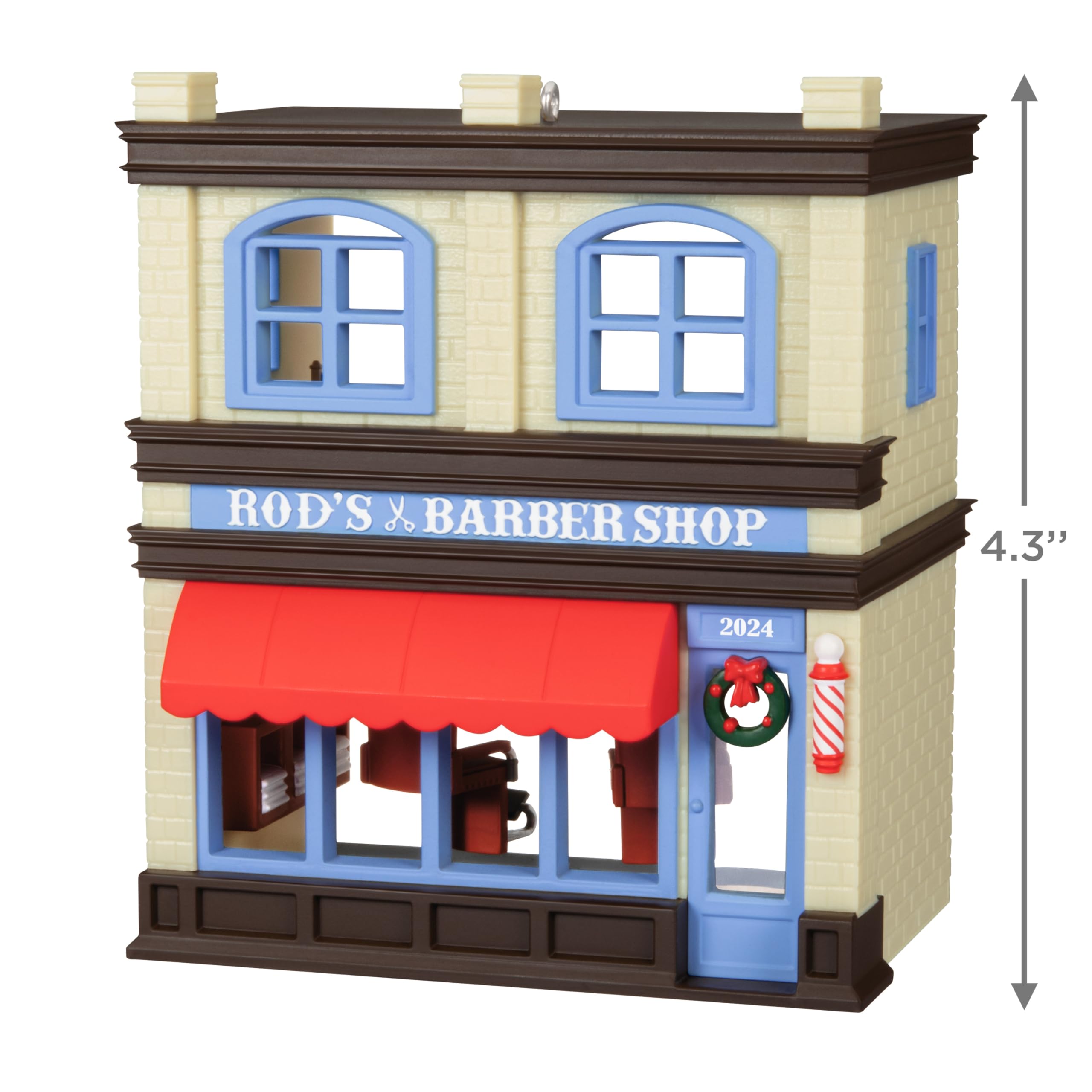 Hallmark Keepsake Christmas Ornament 2024, Nostalgic Houses and Shops Rod's Barbershop 2024, Family Gifts