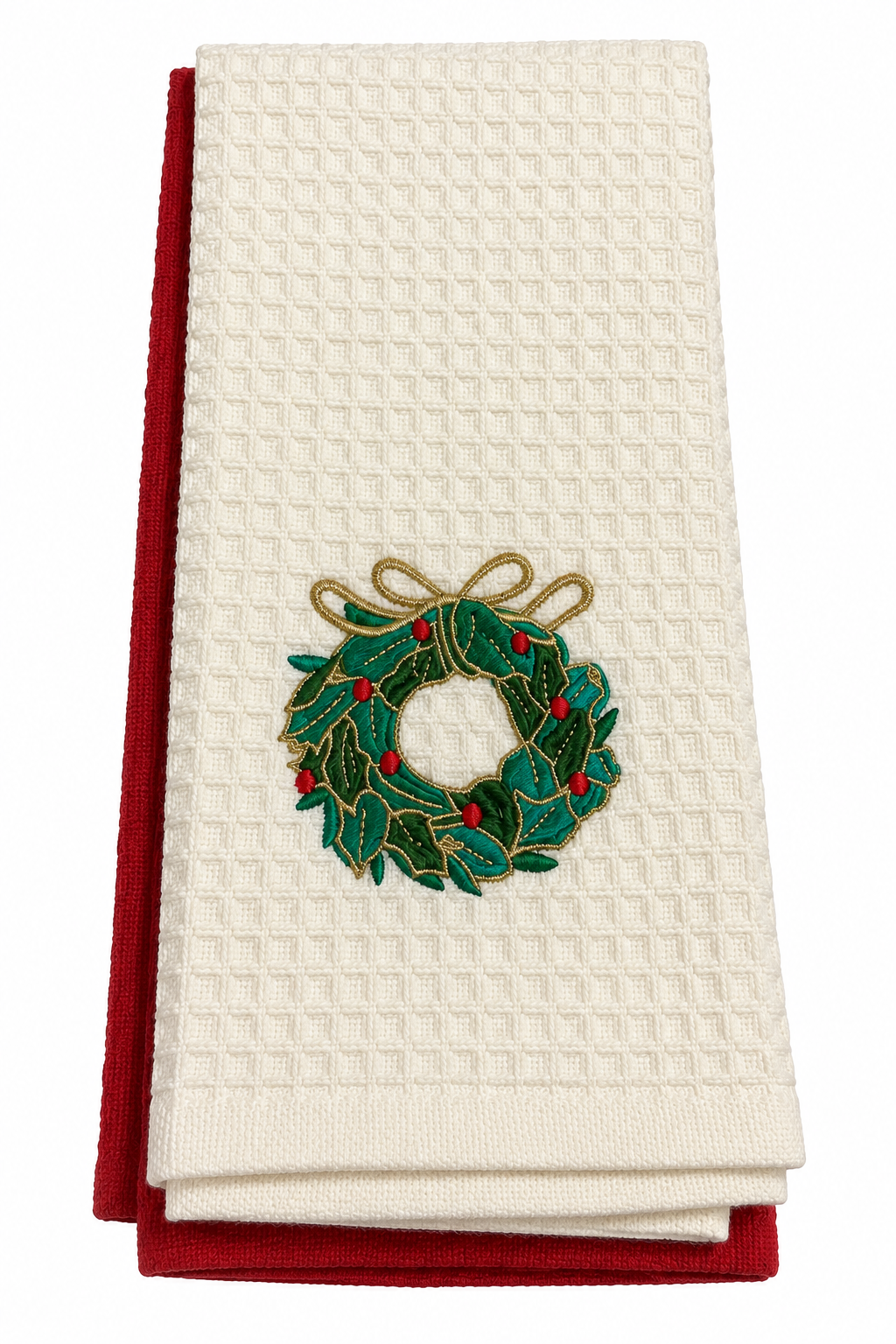 "Christmas Wreath" 2-Piece Nidico Kitchen Towel Set