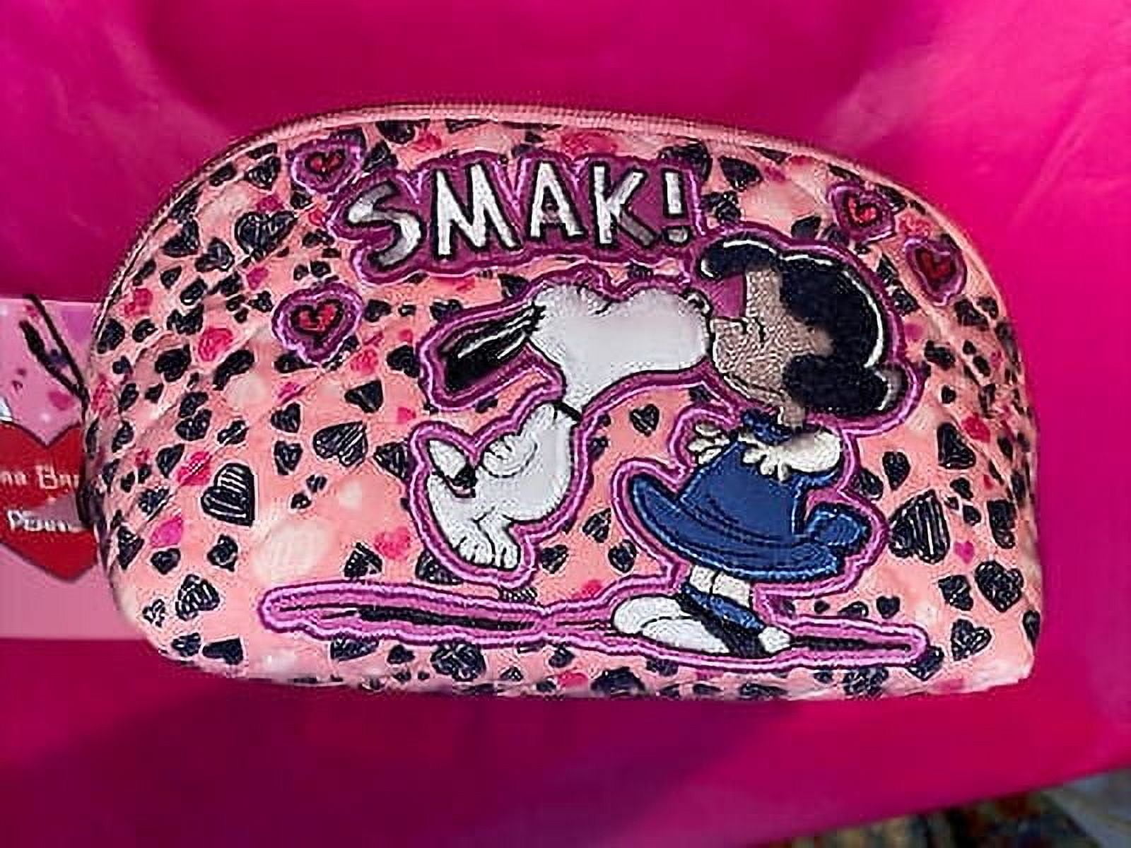 Vera Bradley Womens Peanuts Clamshell Cosmetic Bag-Snoopy and Lucy Love You Lots