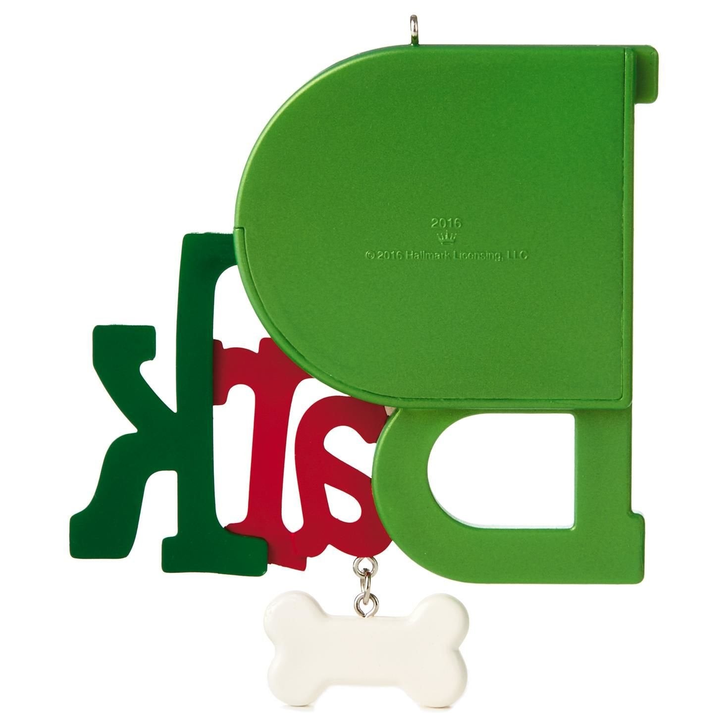 Hallmark Keepsake 2016 "Dog Bark Dated Picture Frame Holiday Ornament