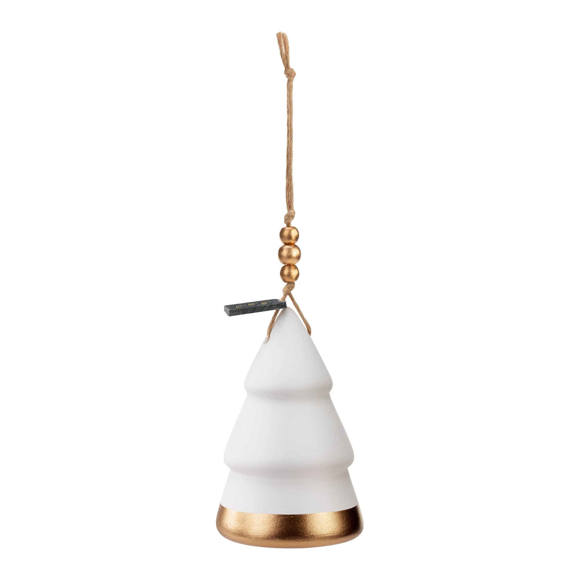 DEMDACO Tree Gold Tone and White 3.5 Inch Fragrance Oil Diffuser Hanging Christmas Ornament 2 PC Set