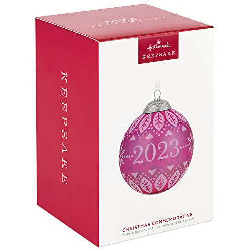 Hallmark Keepsake Christmas Ornament 2023, Christmas Commemorative 2023 Glass Ball Ornament, Gifts for Her