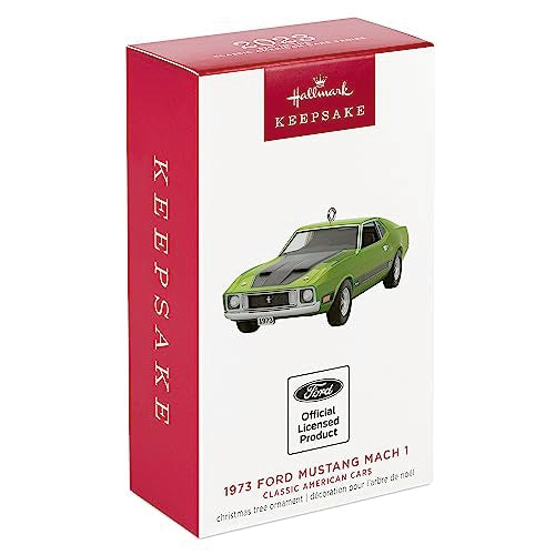 Hallmark Keepsake Christmas Ornament 2023, Classic American Cars 1973 Ford Mustang Mach 1 2023, Metal Ornament, Gifts for Car Collectors