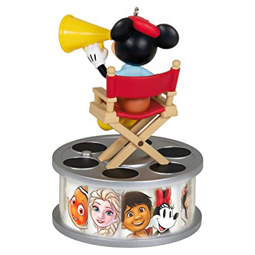 Hallmark Keepsake Christmas Ornament 2023, Disney 100 Years of Wonder Director Mickey Mouse with Light and Sound, Gifts for Disney Fans