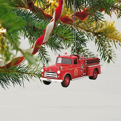 Hallmark Keepsake Christmas Ornament 2023, Fire Brigade 1956 Dodge Fire Engine 2023, Ornament with Light, Fire Fighter Gifts