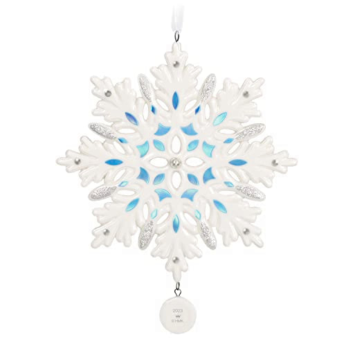 Hallmark Keepsake Christmas Ornament 2023, Snowflake, Porcelain Ornament, Snowflake Gifts