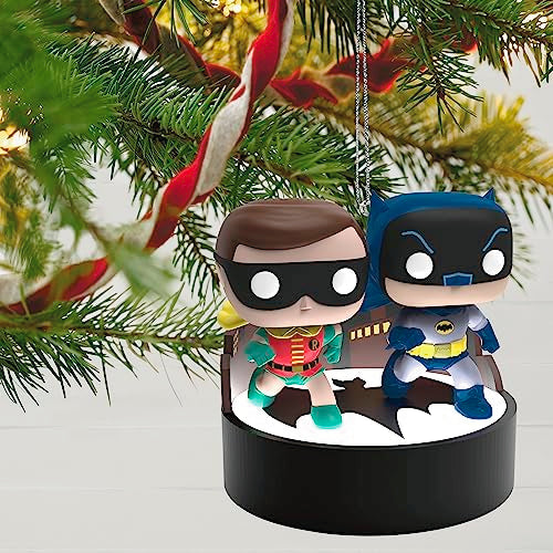 Hallmark Keepsake Christmas Ornament 2023, Batman The Classic TV Series, Batman and Robin Funko POP! Ornament with Light and Sound, Super Hero Gifts