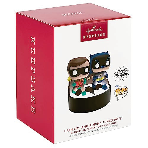 Hallmark Keepsake Christmas Ornament 2023, Batman The Classic TV Series, Batman and Robin Funko POP! Ornament with Light and Sound, Super Hero Gifts