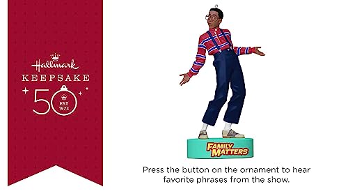 Hallmark Keepsake Christmas Ornament 2023, Family Matters Steve Urkel Ornament with Sound, TV Show Gifts