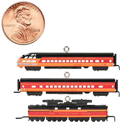 Hallmark Keepsake Miniature Christmas Ornaments 2023, Lionel Milwaukee Road EP-2 Passenger, Mini Set of 3, Train Gifts