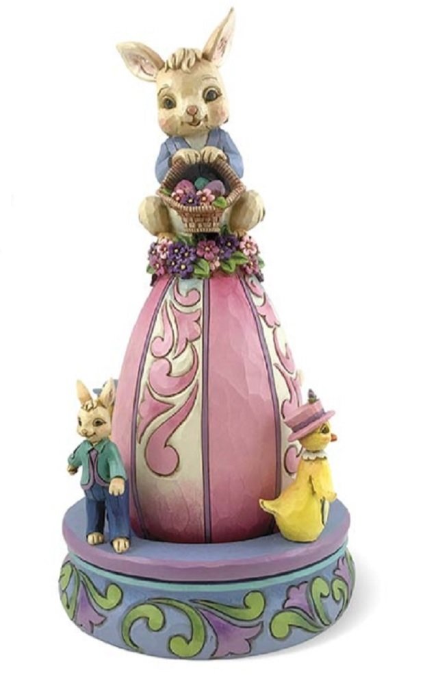 Jim Shore Heartwood Creek Egg-cited For Easter Moveable Bunny Easter Figurine 4053599