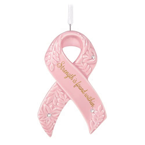 Hallmark Keepsake Christmas Ornament 2023, Strength Within, Pink Ribbon Porcelain Ornament Benefiting Susan G. Komen, Breast Cancer Gift