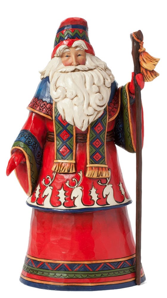 Enesco Jim Shore Heartwood Creek Lapland Santa with Staff Figurine, 9.75-Inch