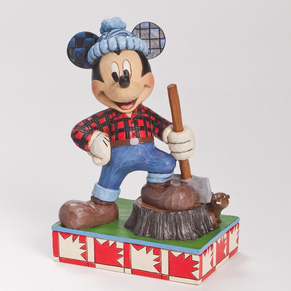 Jim Shore Disney Traditions Greetings from Canada Lumberjack Mickey Figurine