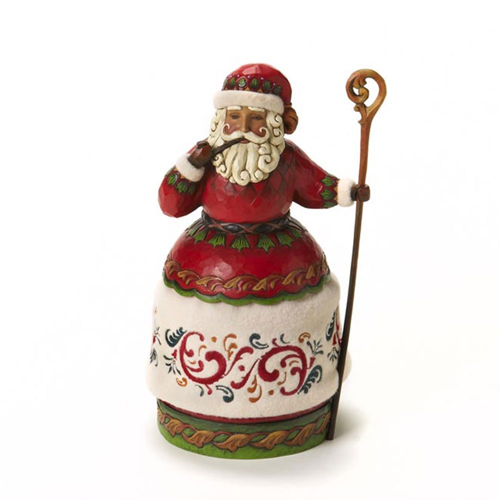 Enesco Jim Shore Heartwood Creek Santa with Pipe and Cane Figurine 10-Inch