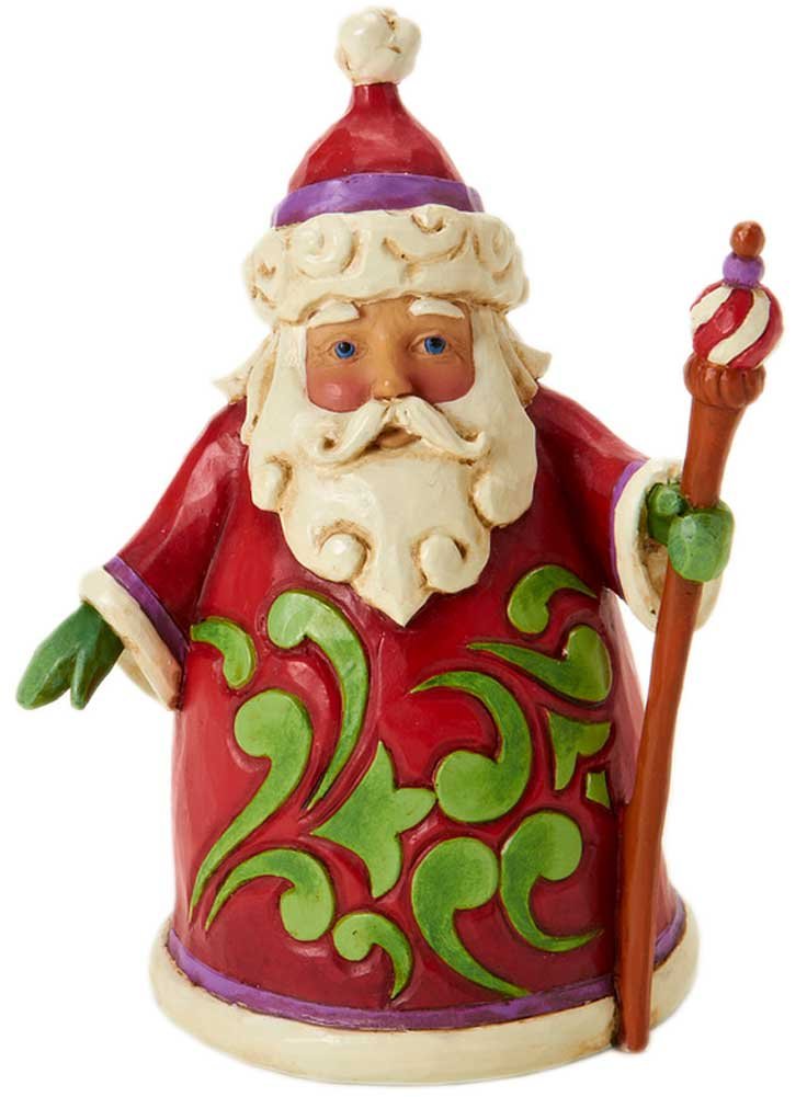 Enesco Jim Shore Heartwood Creek Mini Santa with Cane Figurine, 3-1/2-Inch