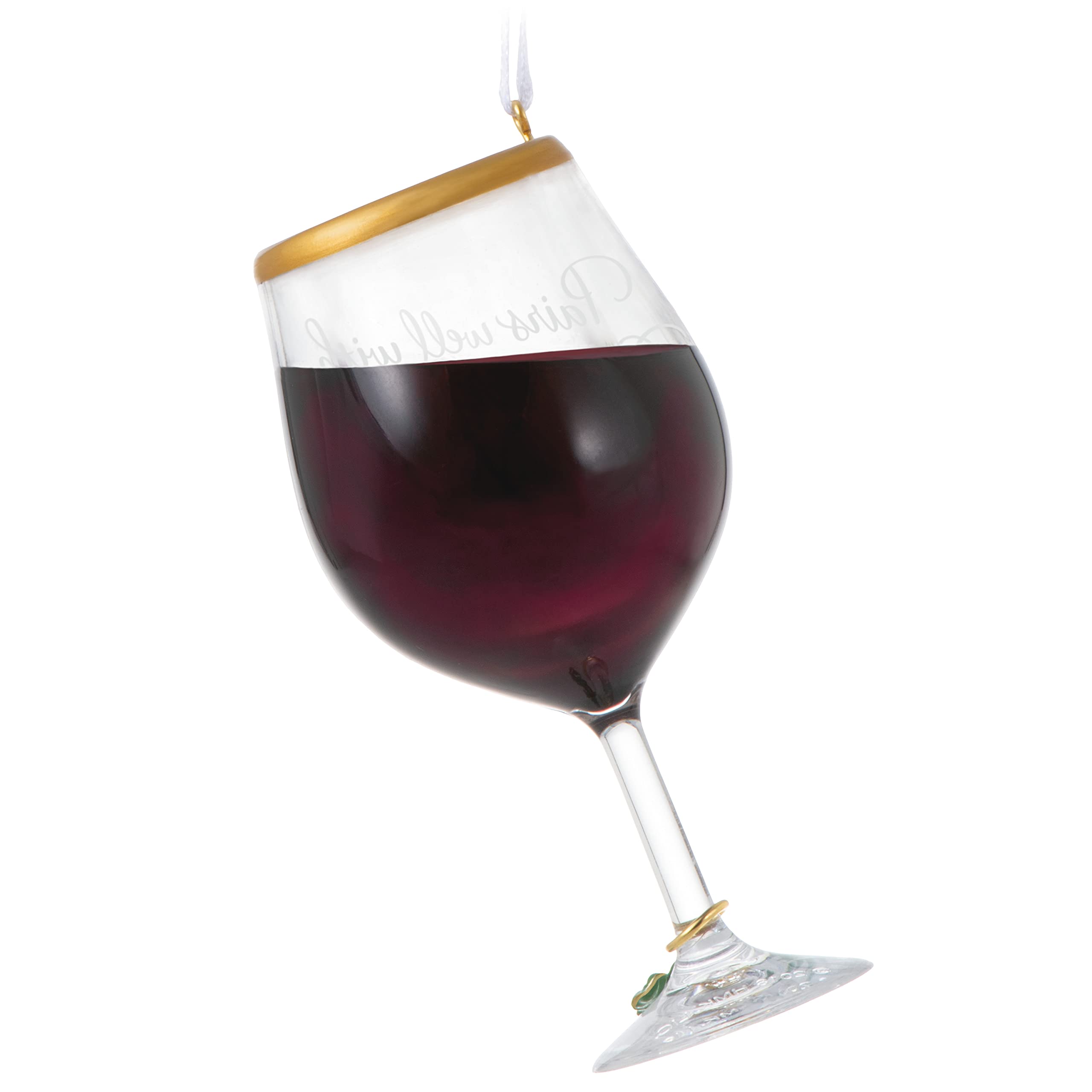 Hallmark Keepsake Christmas Ornament 2021, Hallmark Channel The Perfect Pairing Wine Glass