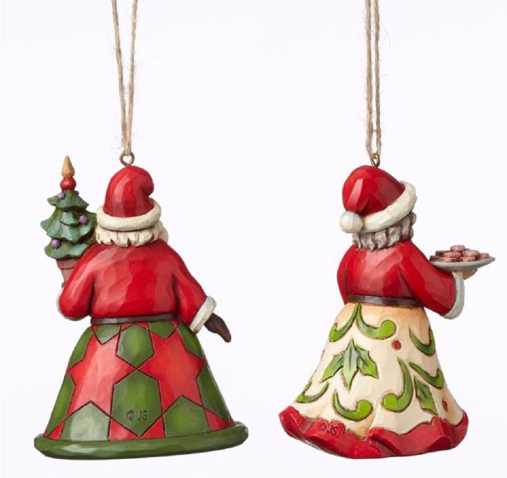 Jim Shore Heartwood Creek Mr. and Mrs. Claus Christmas Ornament Set of 2 4051332