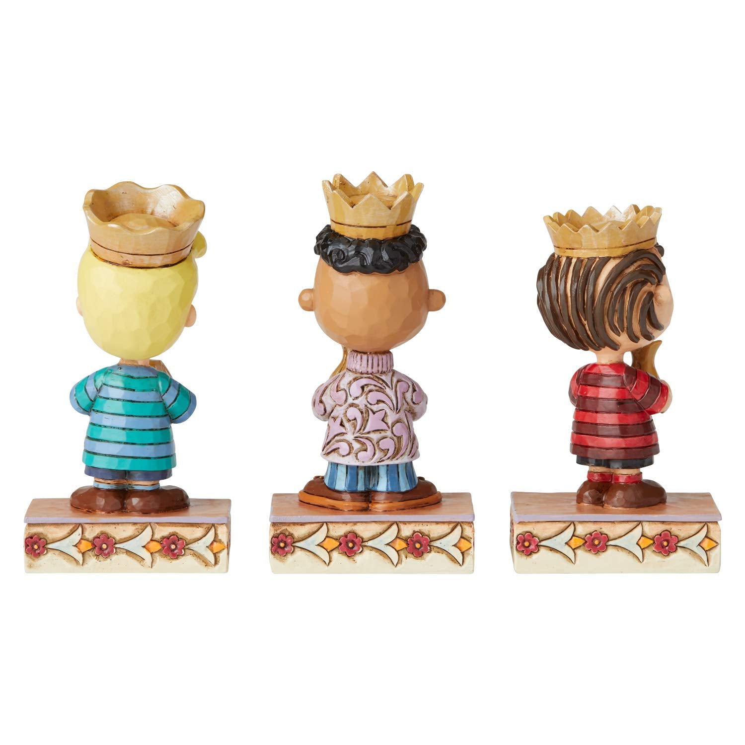 Enesco Peanuts by Jim Shore Christmas Pageant Three Wise Men Figurine Set, 4 Inch, Multicolor,6004973