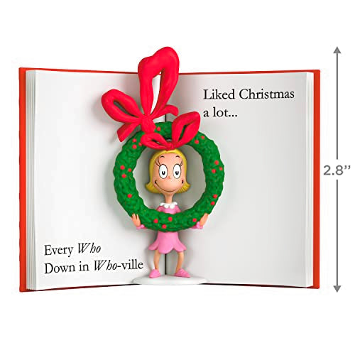 Hallmark Keepsake Christmas Grinch Ornament 2023, Dr. Seuss's How The Grinch Stole Christmas! Cindy-Lou Who Book