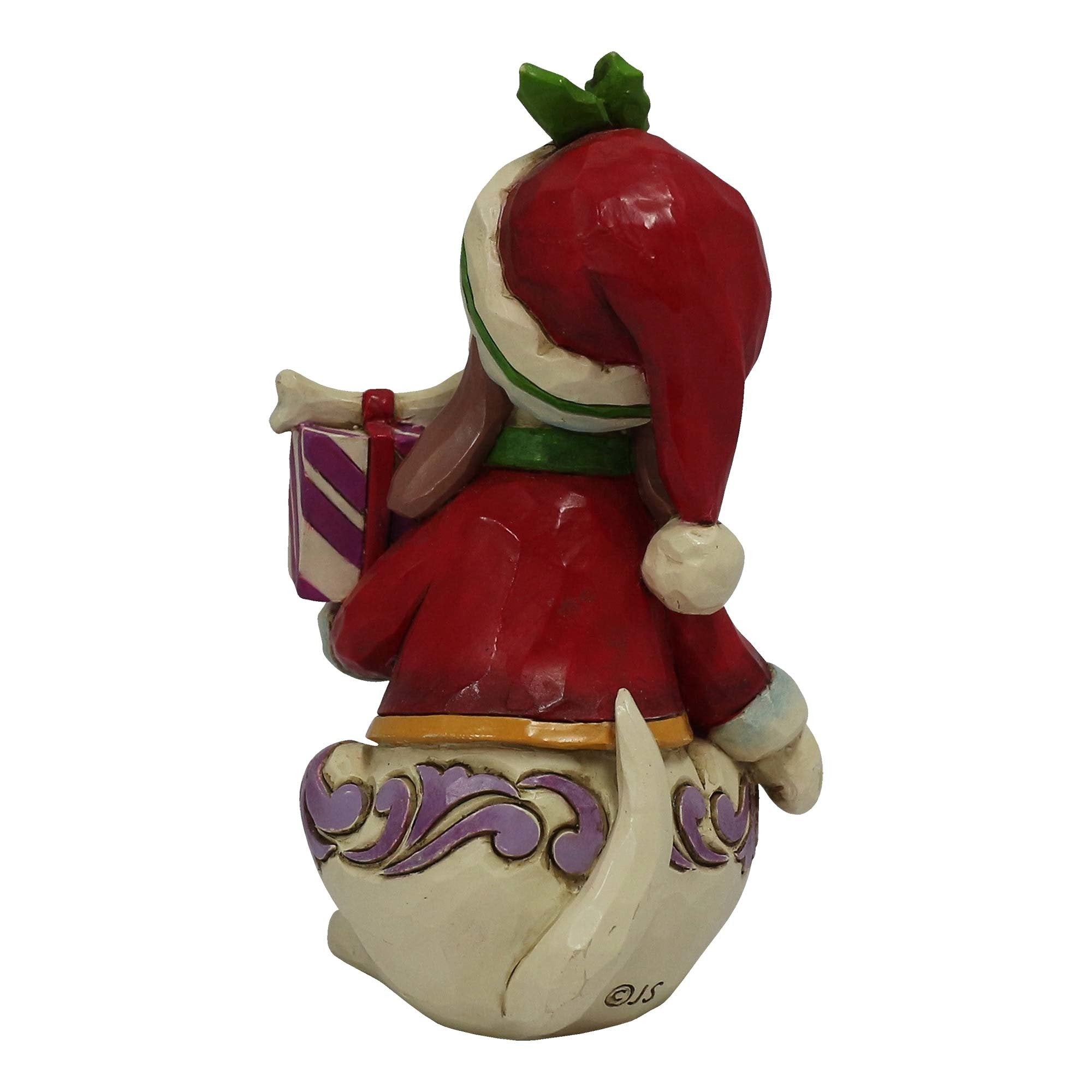 Enesco Jim Shore Heartwood Creek Mini Christmas Dog with Gift Stone Resin, 3.75? Figurine