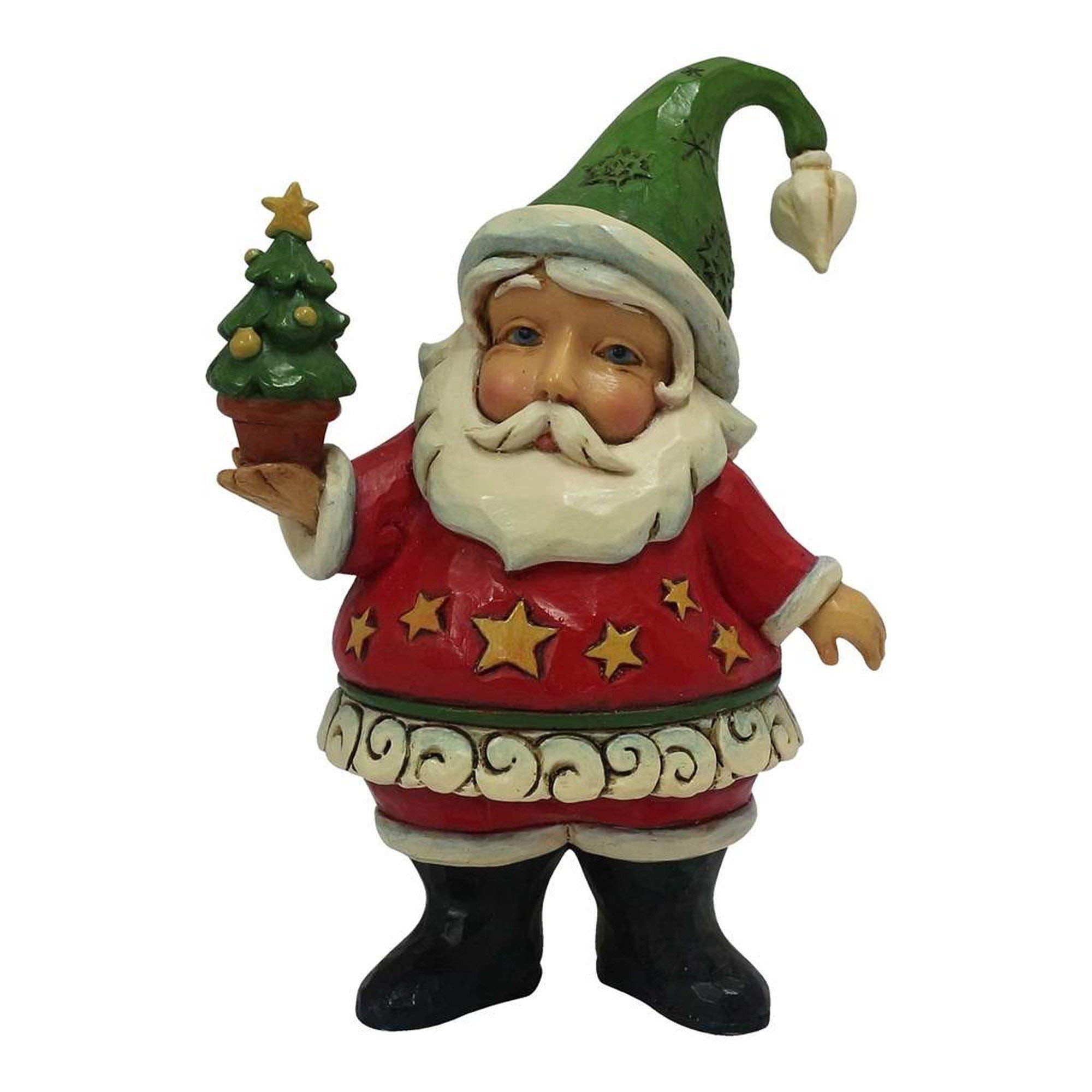 Enesco Jim Shore Heartwood Creek Mini Santa Holding Tree Stone Resin, 3.75? Figurine
