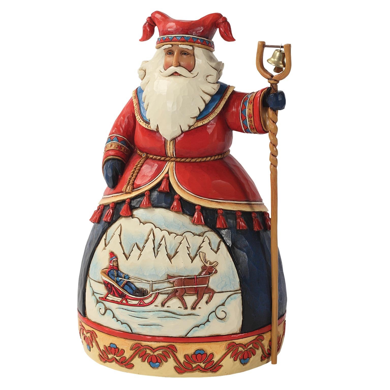 Enesco Jim Shore Heartwood Creek Lapland Santa with Sleigh Scene Figurine, 10-Inch