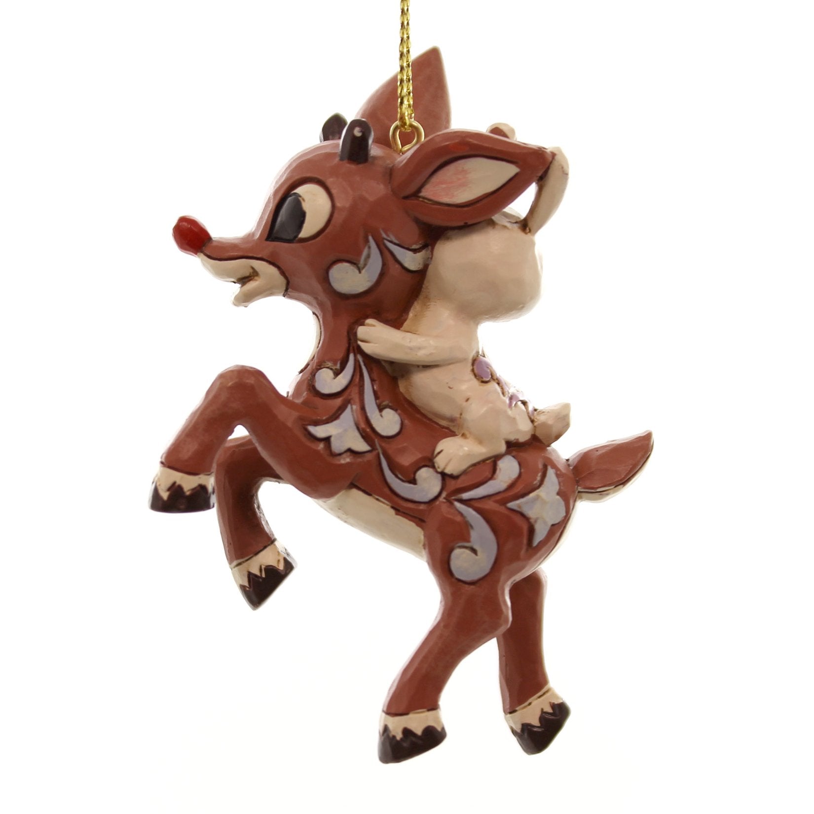Jim Shore for Enesco Rudolph Carrying Bunny Ornament, 2"