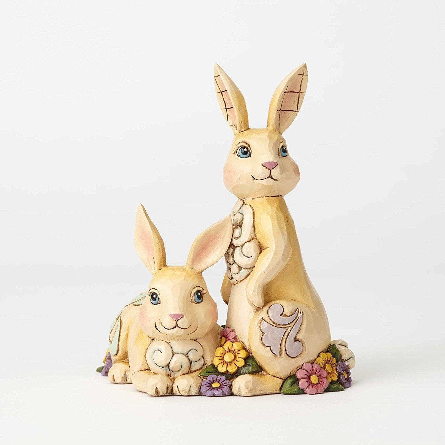 Jim Shore HWC by Enesco 2 Bunnies with Flowers