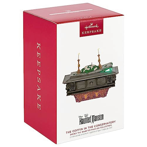 Hallmark Keepsake Christmas Ornament 2023, Disney The Haunted Mansion Collection The Coffin in The Conservatory with Light and Sound, Gifts for Disney Fans