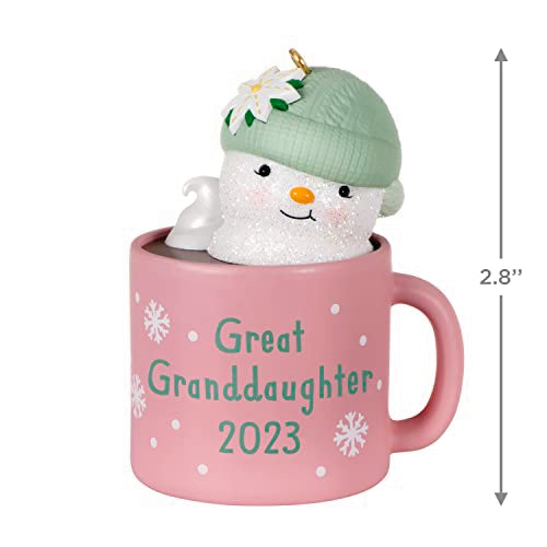 Hallmark Keepsake Christmas Ornament 2023, Great-Granddaughter Hot Cocoa Mug, Family Gifts