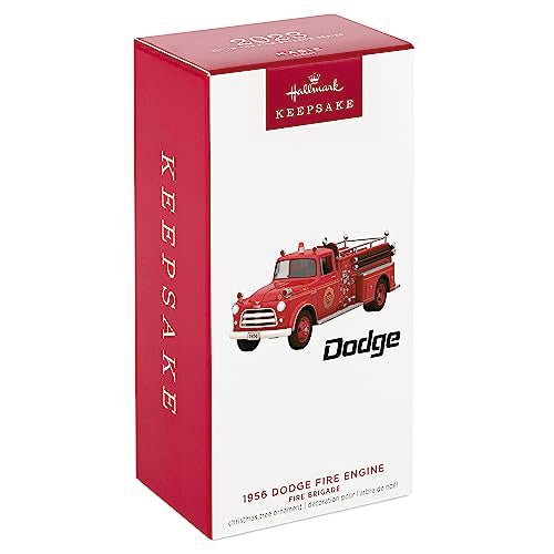 Hallmark Keepsake Christmas Ornament 2023, Fire Brigade 1956 Dodge Fire Engine 2023, Ornament with Light, Fire Fighter Gifts