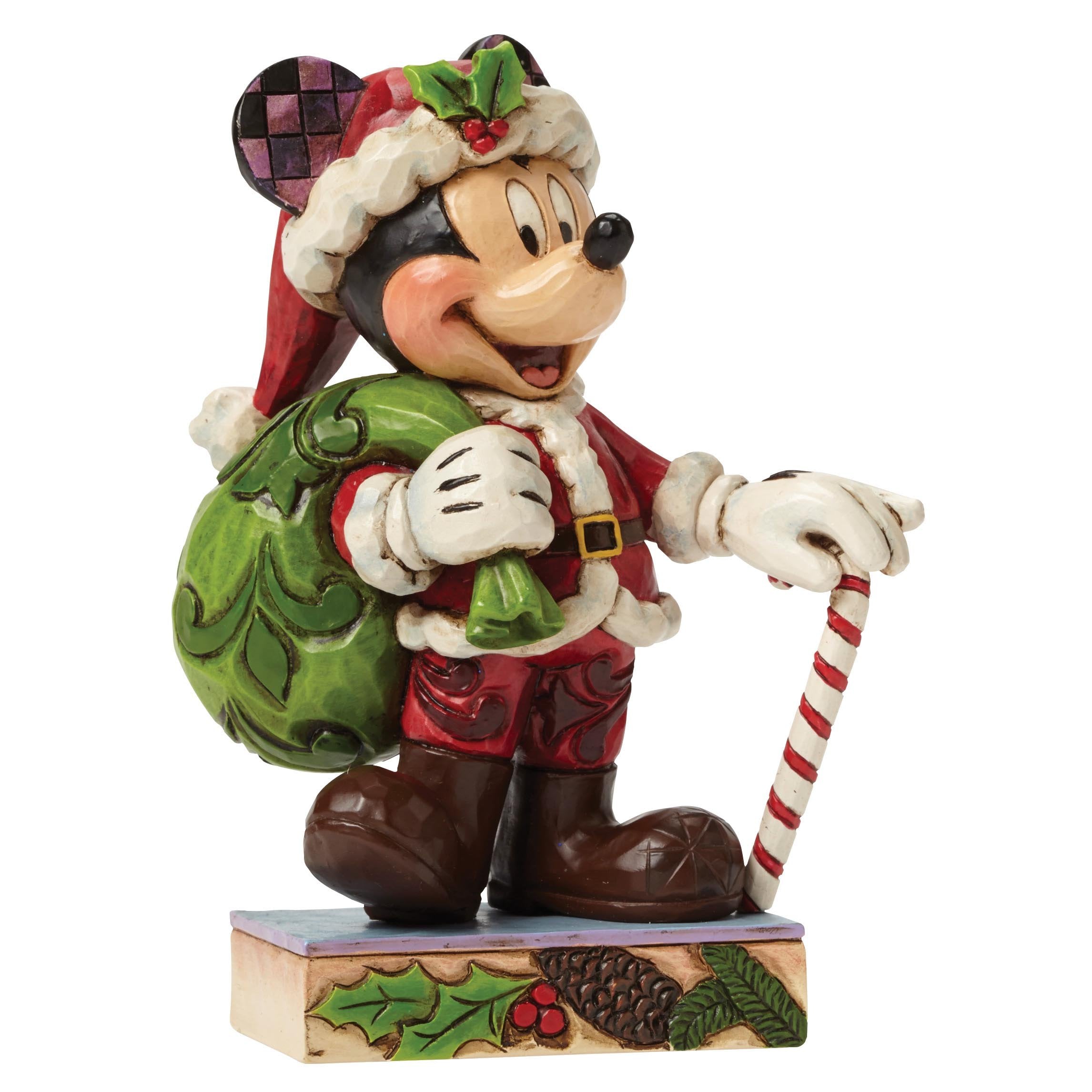 Jim Shore for Enesco Disney Traditions by Christmas Mickey Figurine, 4.5"