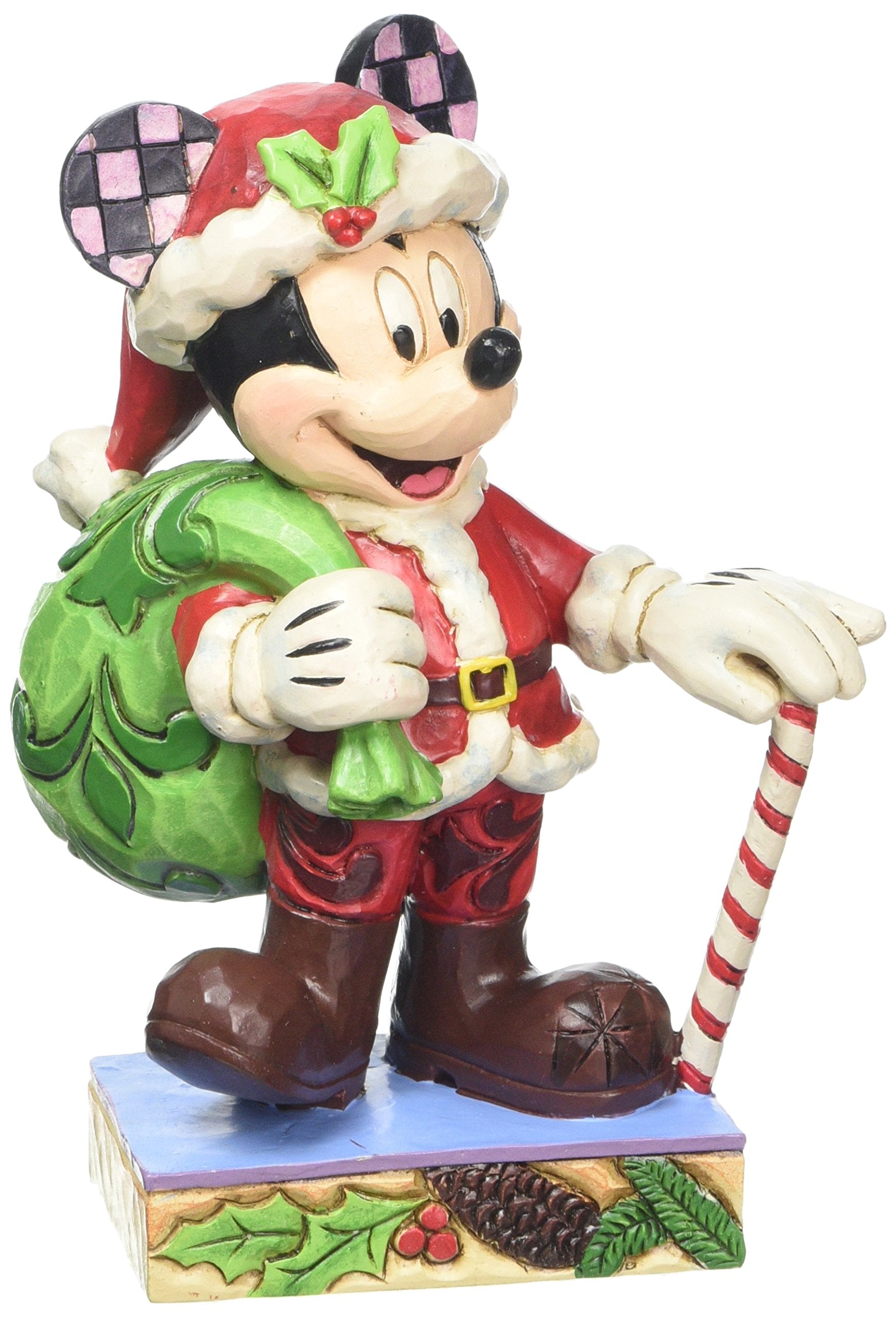 Jim Shore for Enesco Disney Traditions by Christmas Mickey Figurine, 4.5"