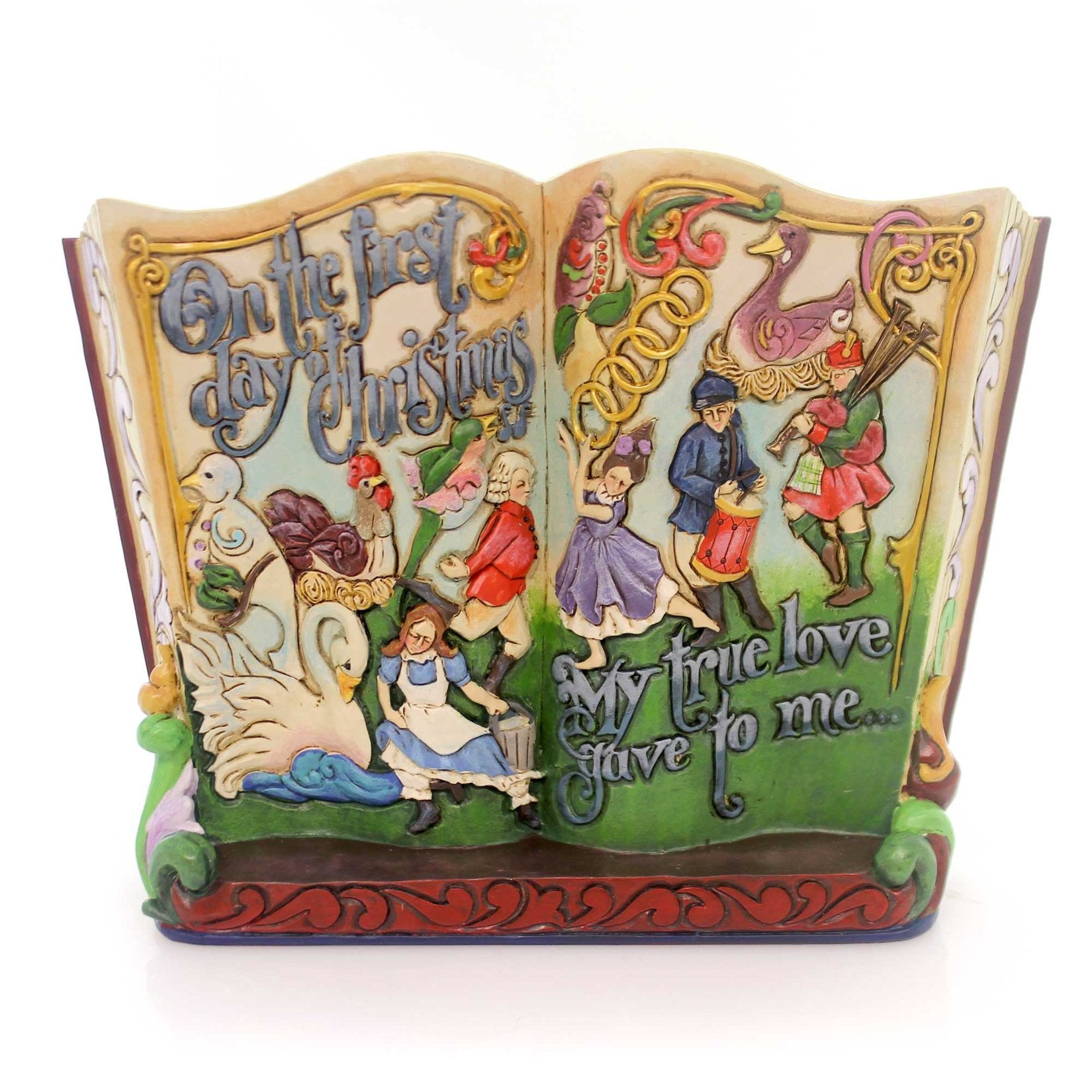 Jim Shore Golden Rings and Silly Things 12 Days Christmas Book Figurine 4053715