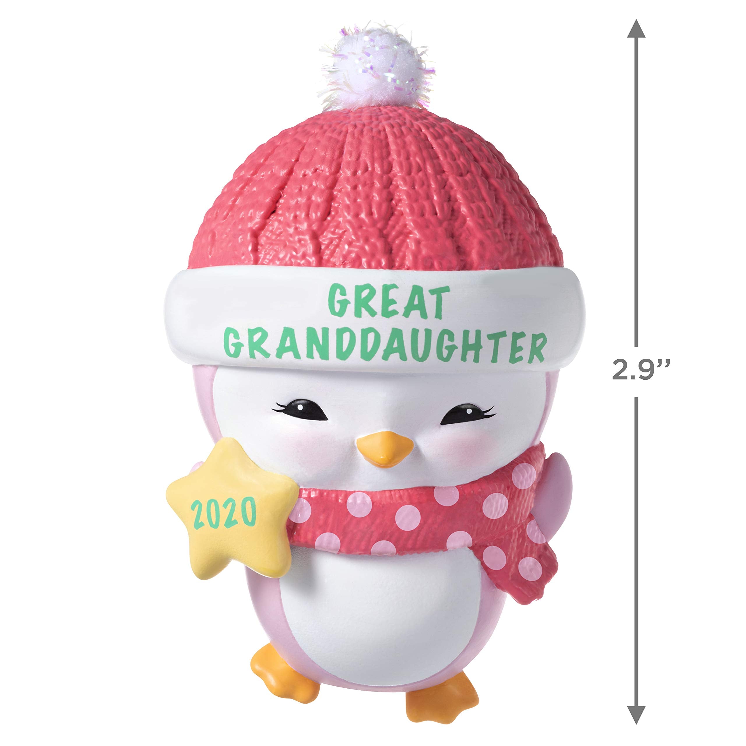 Hallmark Keepsake Christmas Ornament 2020 Year-Dated, Great-Granddaughter Penguin (1399QGO1661)