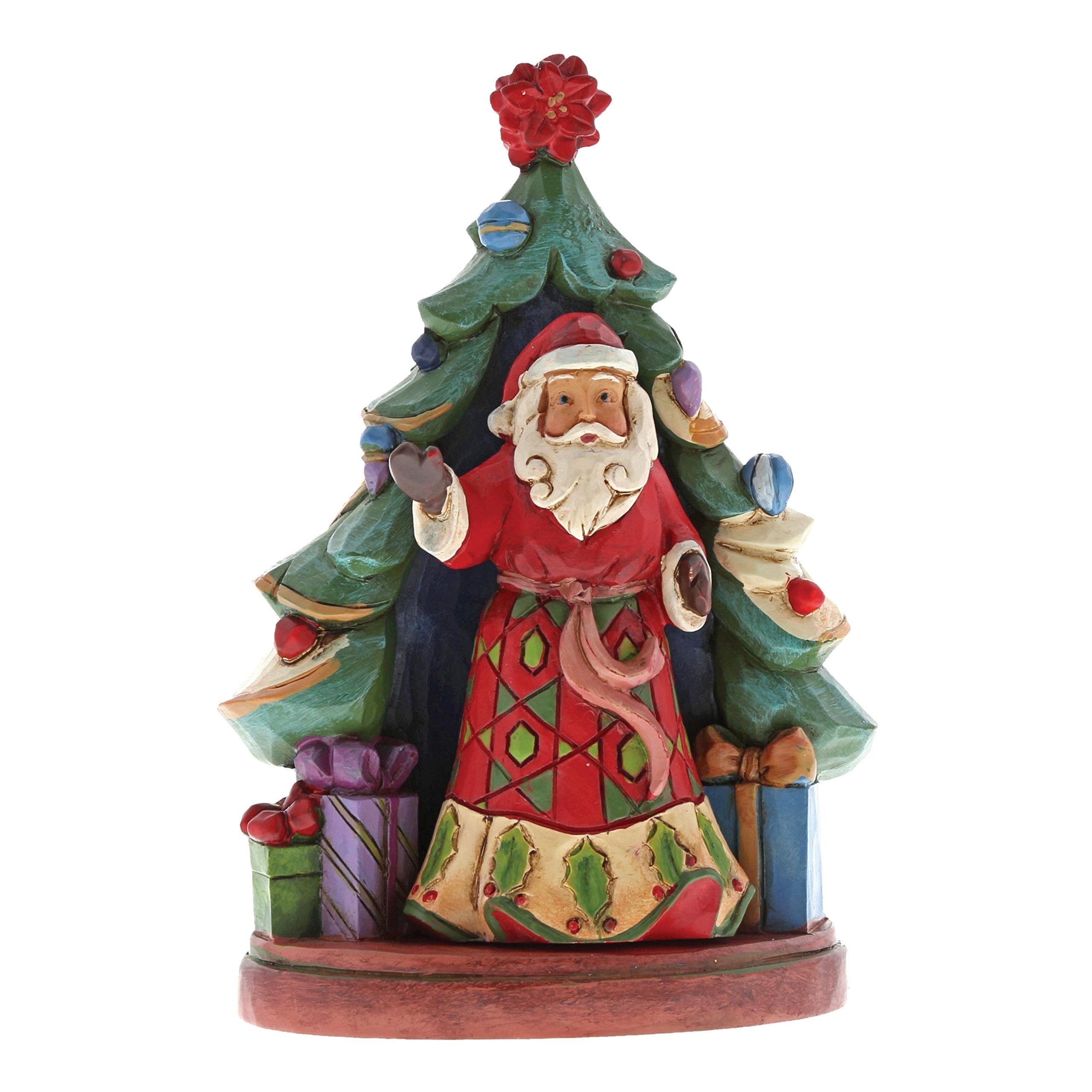 Enesco Jim Shore Heartwood Creek Santa with Tree Set
