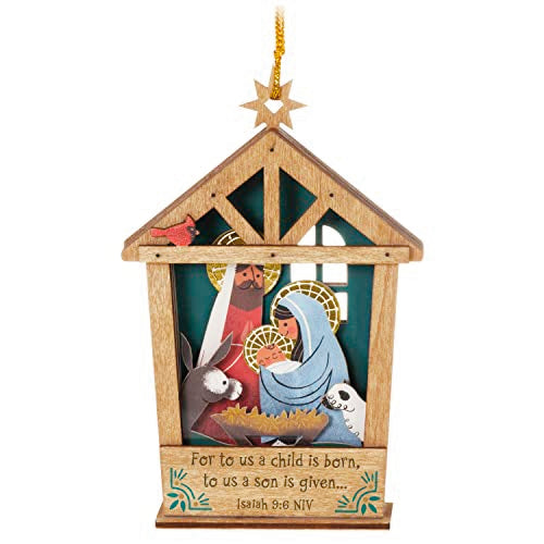 Hallmark Keepsake Christmas Ornament 2023, A Child is Born Nativity, Papercraft, Religious Gift