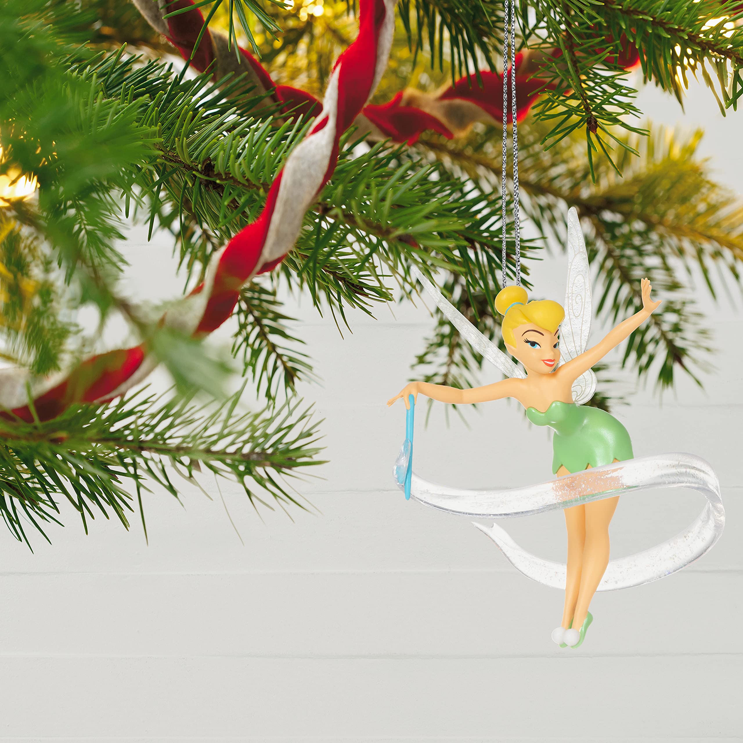 Hallmark Keepsake Christmas Ornament 2021, Disney Peter Pan Tinker Bell Takes Flight