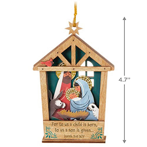 Hallmark Keepsake Christmas Ornament 2023, A Child is Born Nativity, Papercraft, Religious Gift