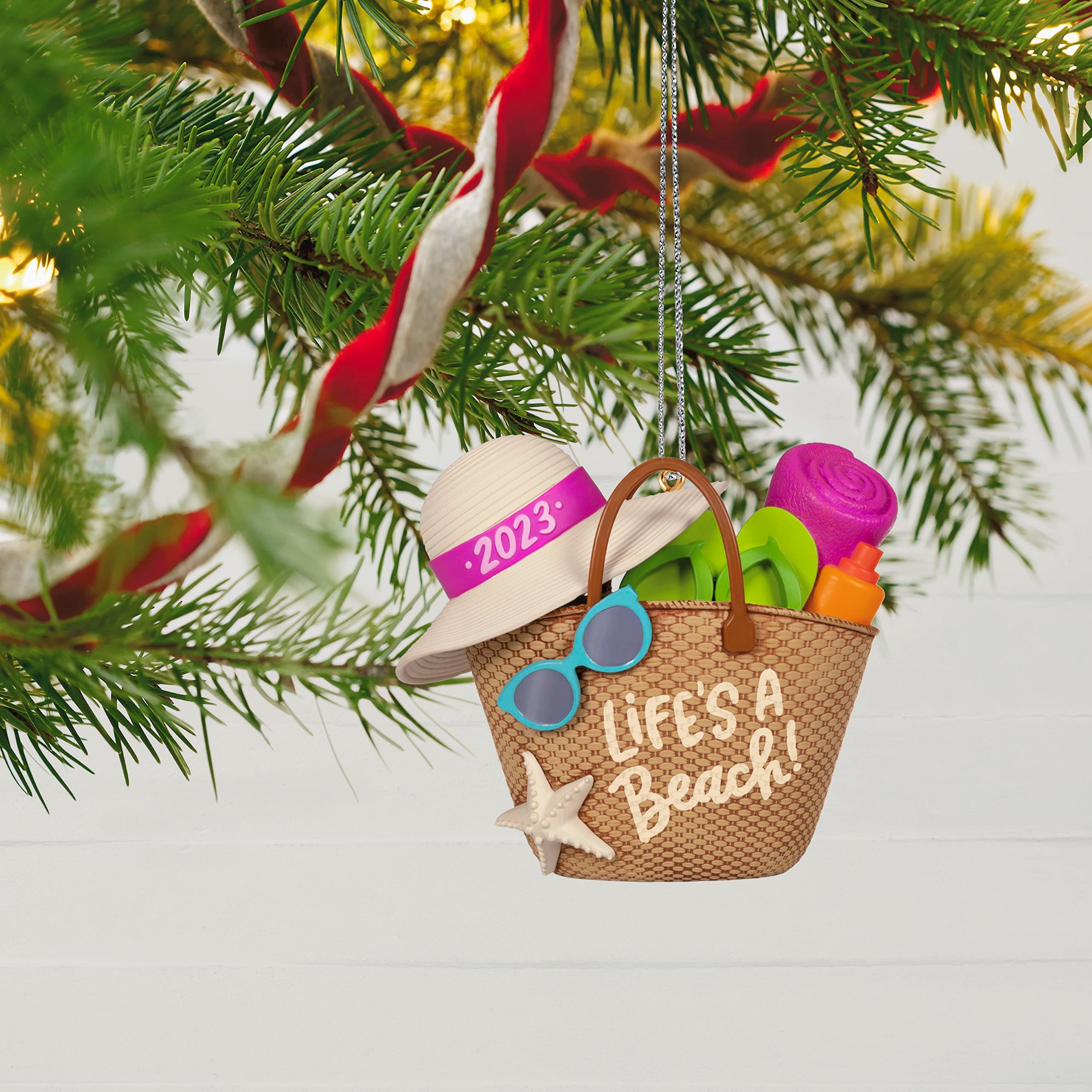 Hallmark Keepsake Christmas Ornament 2023, Life's a Beach! Vacation Ornament, Beach Gifts